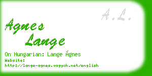 agnes lange business card