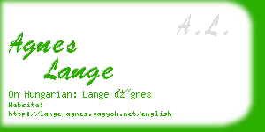 agnes lange business card